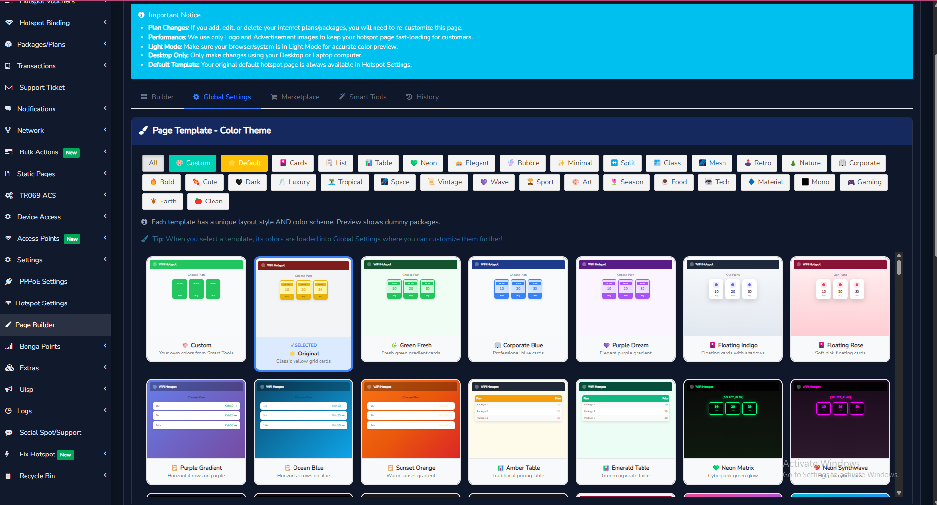 Freeispradius custom hotspot login page builder for branded WiFi portals